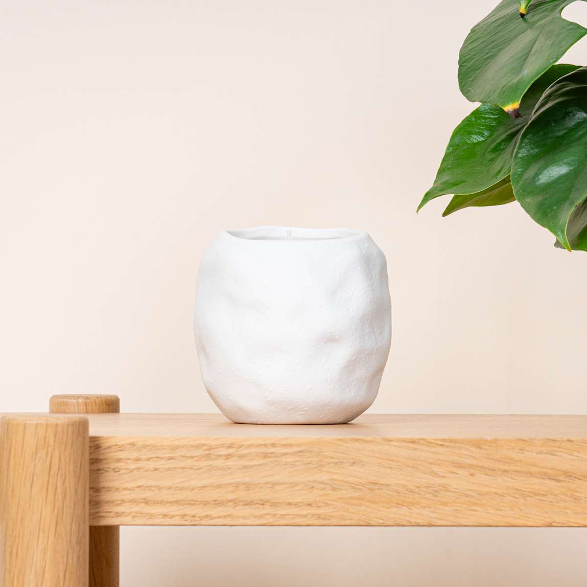 Keramik Kerzentopf Weiß