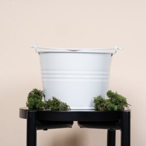 Metall Eimer Henkel Weiß - 17 cm