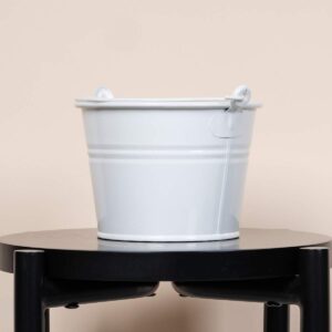 Metall Eimer Henkel Weiß - 13 cm