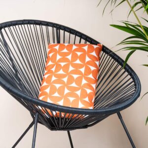 Kissen Musterdesign Orange/Wei&szlig;