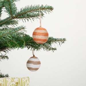Weihnachtskugel Gestreift Orange