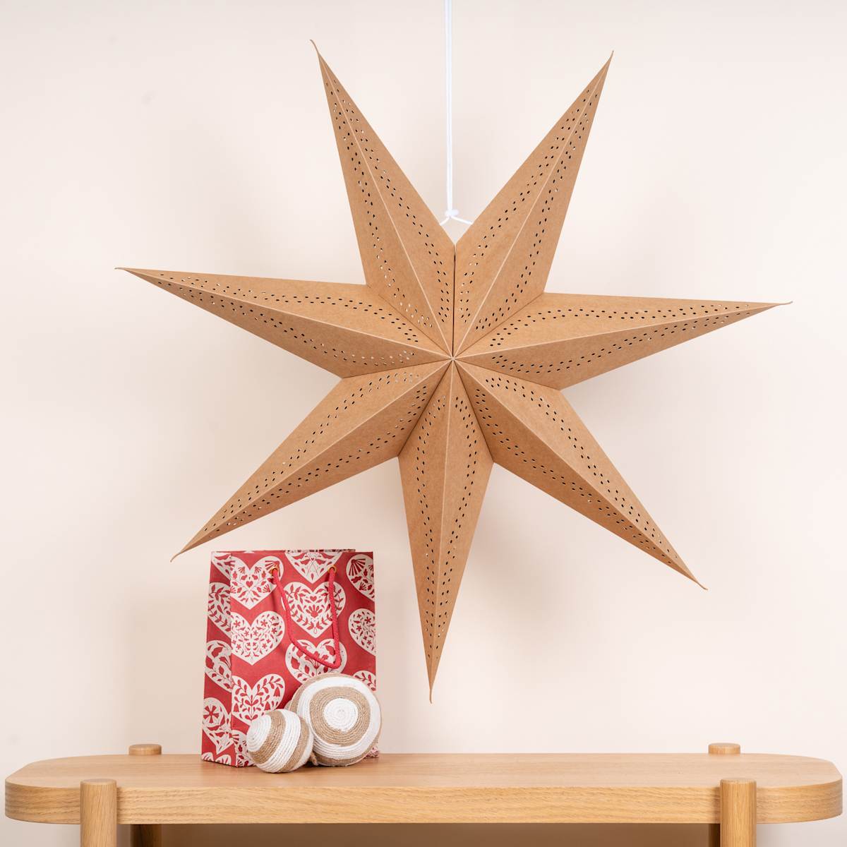 Papierstern Natur Groß