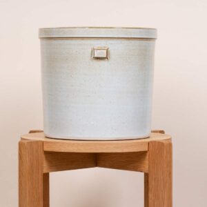 Keramik Übertopf Griff Weiß - 26 cm