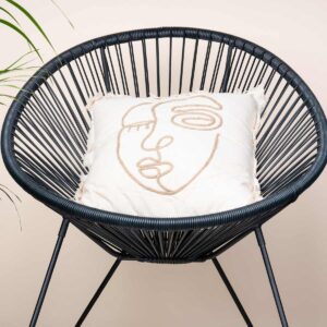 Kissen Gesicht Abstrakt Beige