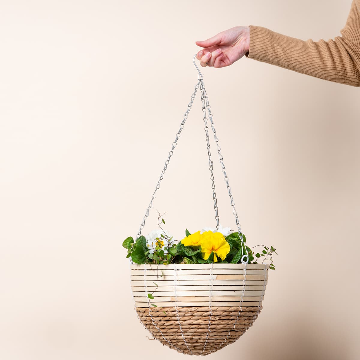 Seegras Hängeampel Beige/Natur - 28 cm