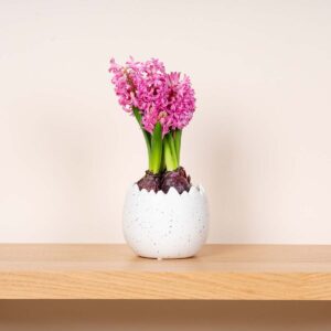 Keramik Übertopf Ei Cremeweiß - 10,5 cm