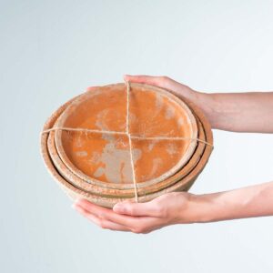 Keramik Untersetzer Rund Terrakotta 3-er Set