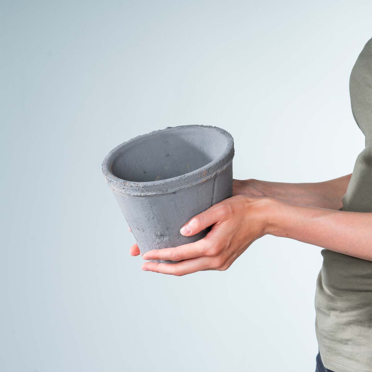 Keramik Übertopf Grau - 14 cm