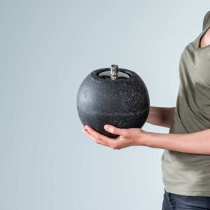 Naturstein Öllampe Rund L