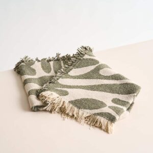 Bloomingville Baumwolldecke Alk Recycelt Grün/Beige