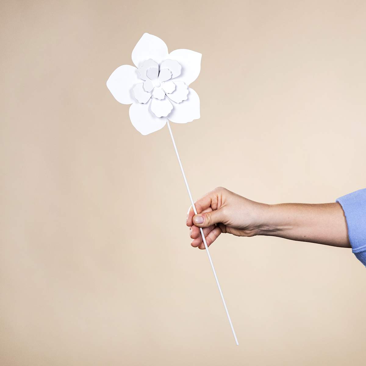 Metallstecker Blüte Weiß