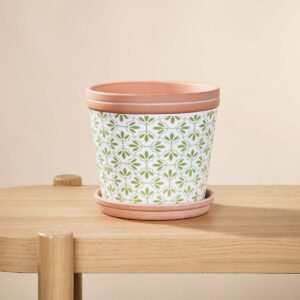 Terrakotta Übertopf Grün - 14 cm