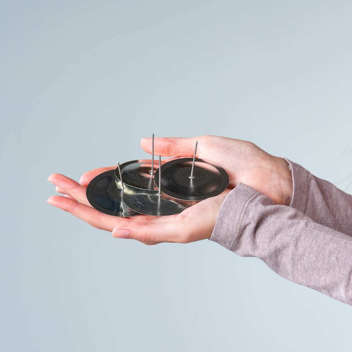 Metall Kerzenhalter Silberfarben 4-er Set