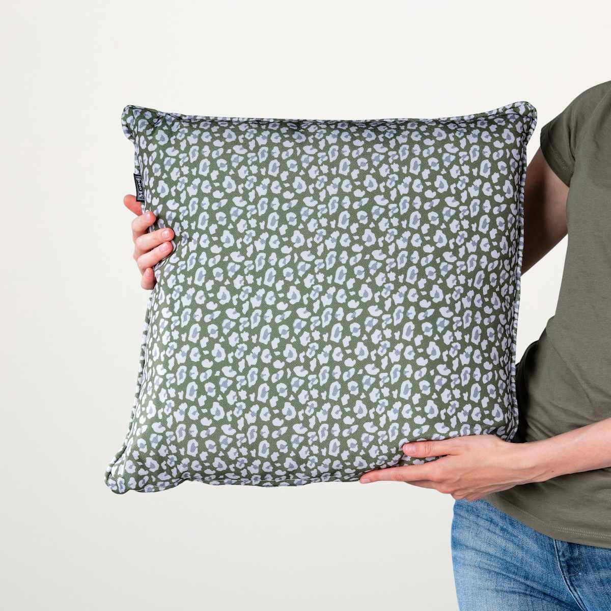 Outdoor Kissen Leo Grün/Grau