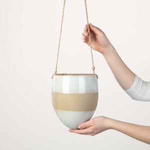 Keramik Hängeampel Creme - 14 cm