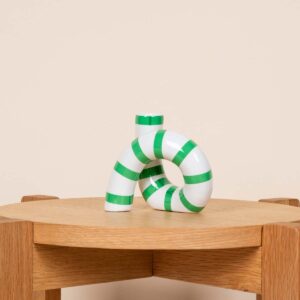 Keramik Kerzenhalter Zuckerstange Grün