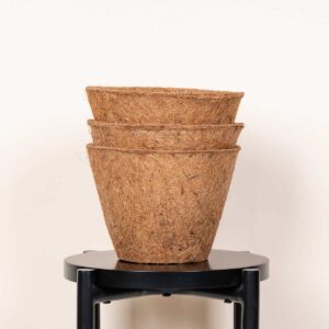 Kokos Pflanztöpfe Rund Braun 3-er Set XL