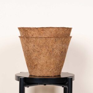 Kokos Pflanztöpfe Rund Braun 2-er Set 2XL
