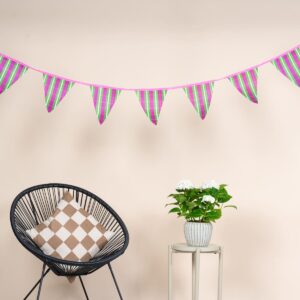 Flaggenkette Grün/Rosa
