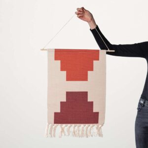 Wandhänger Ethno Eckig Rot