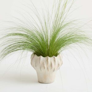 Zement Übertopf Pokal Weiß - 13 cm