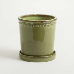 Keramik Übertopf Glasiert Grün - 24 cm