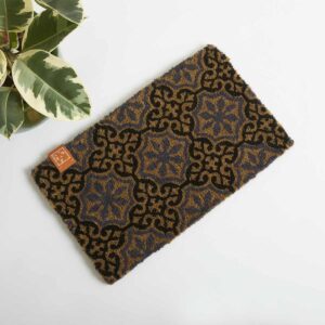 Kokos Türmatte Fliesenmuster Rosetten Braun