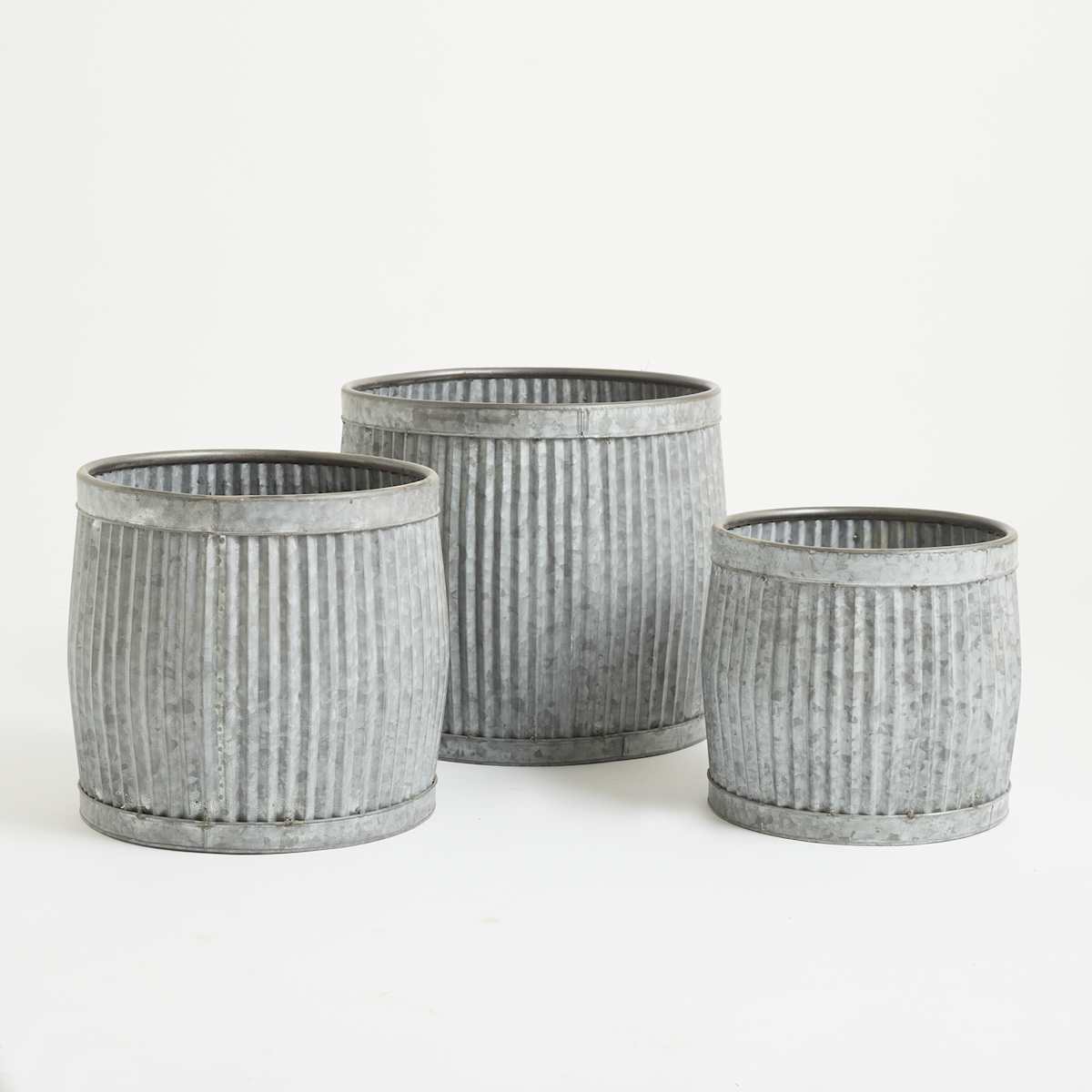 Eisen Pflanztopf 3er-Set Grau