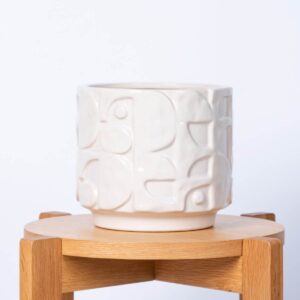 Keramik Übertopf Weiß - 19 cm