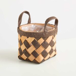 Holz Korb Raute Schwarz - 14 cm