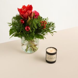 Weihnachtsgruß mit Sojawachs-Kerze Glückslicht 600g