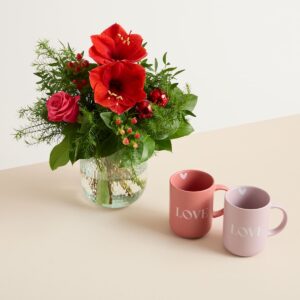 Weihnachtsgruß mit Geschenkset Lovely Cups