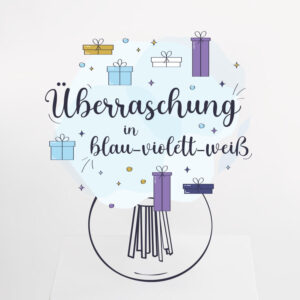 Überraschungsstrauß in Blau-Violett-Weiß