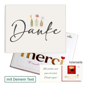 Persönliche Grußkarte mit Merci: Danke (250 g)