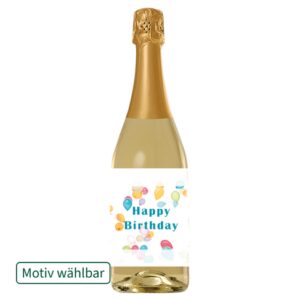 Riesling Sekt mit Text und Wunschmotiv (075 l )