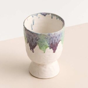 Keramik Übertopf Farbverlauf Mint Blau - 12cm