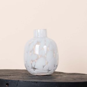 Glasvase Konfetti Weiß Mini