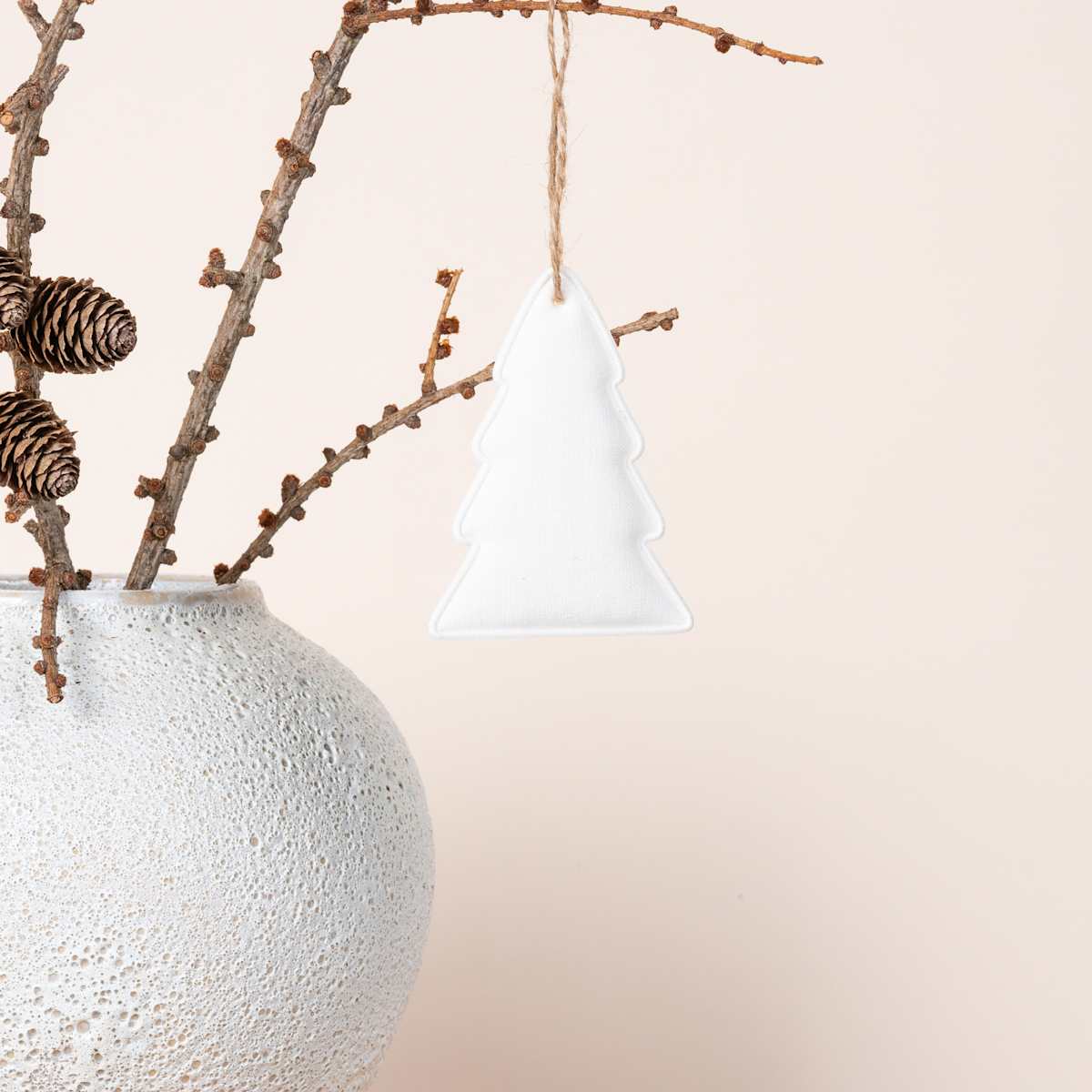 Stoffhänger Baum Wattiert Weiß