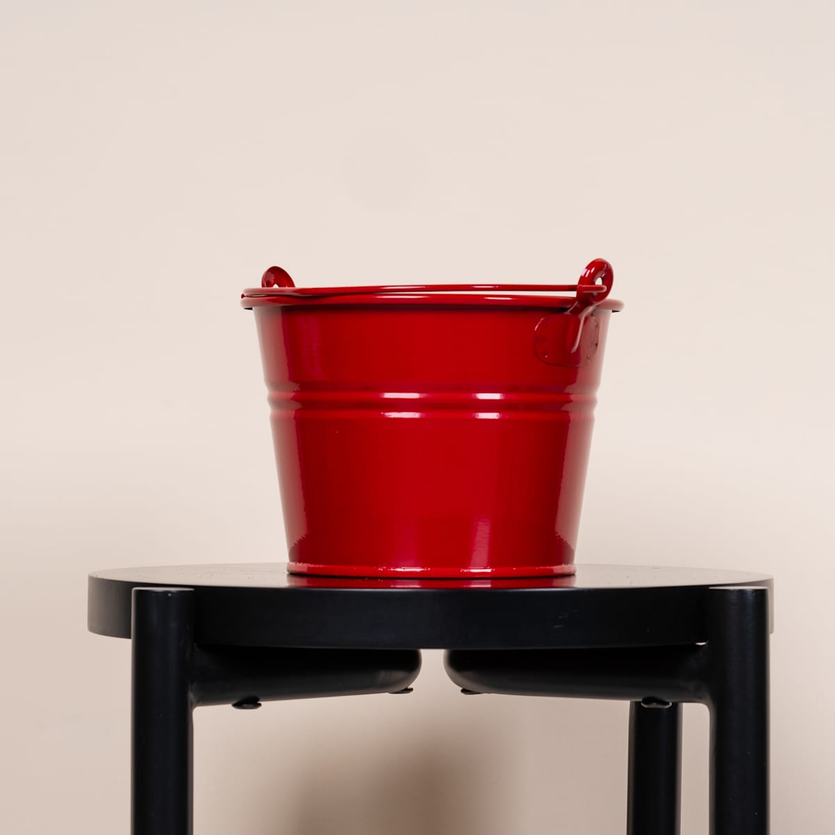 Metall Eimer Henkel Rot - 13 cm