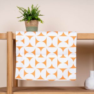 Tischläufer Musterdesign Weiß/Orange