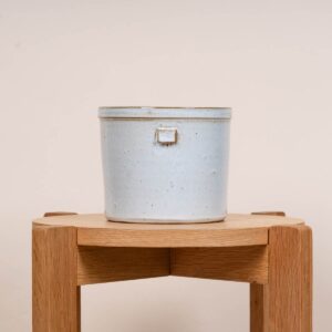 Keramik Übertopf Griff Weiß - 15 cm