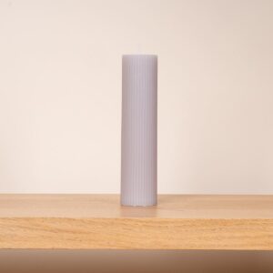 Kerze Rille Taupe - 20 cm