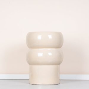 Keramik Beistelltisch Creme Schmal