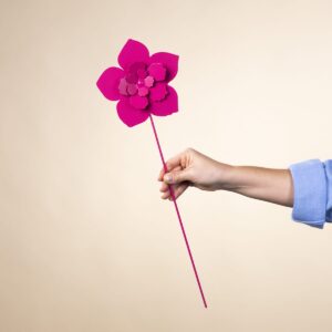 Metallstecker Blüte Pink