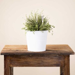 Metallgefäß Weiß - 21,5 cm