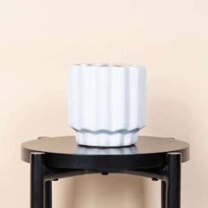 Steingut Pflanztopf Weiß - 12 cm