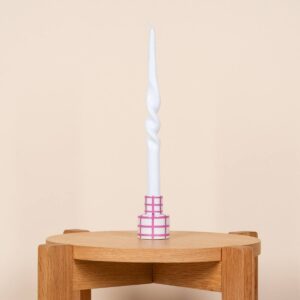 Keramik Kerzenständer Karomuster Violett