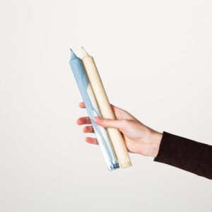Stabkerzen Blau Beige 2-er Set