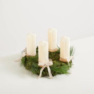 DIY Adventskranz Snowy Forest