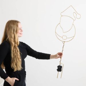 Metall Stecker Beleuchtet Weihnachtsmann Goldfarben